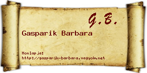 Gasparik Barbara névjegykártya